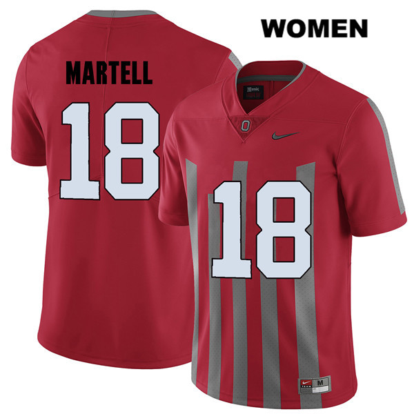 Ohio State Buckeyes Women's Tate Martell #18 Red Authentic Nike Elite College NCAA Stitched Football Jersey OP19F88YX